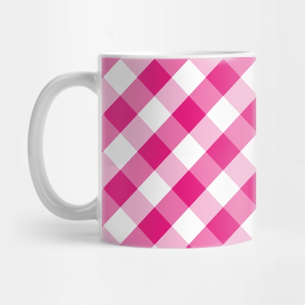 Hot Pink and White Check Gingham Plaid by squeakyricardo